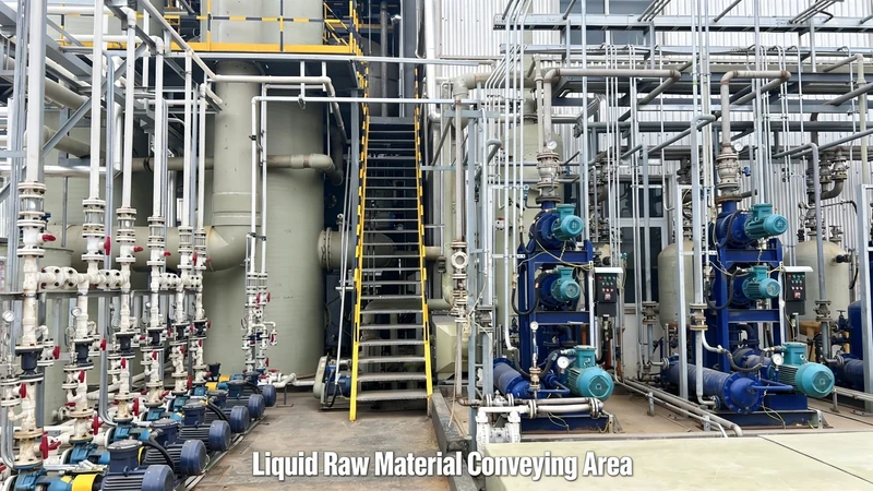Pipes, pumps and liquid feed equipment at the TENORCHEM manufacturing site