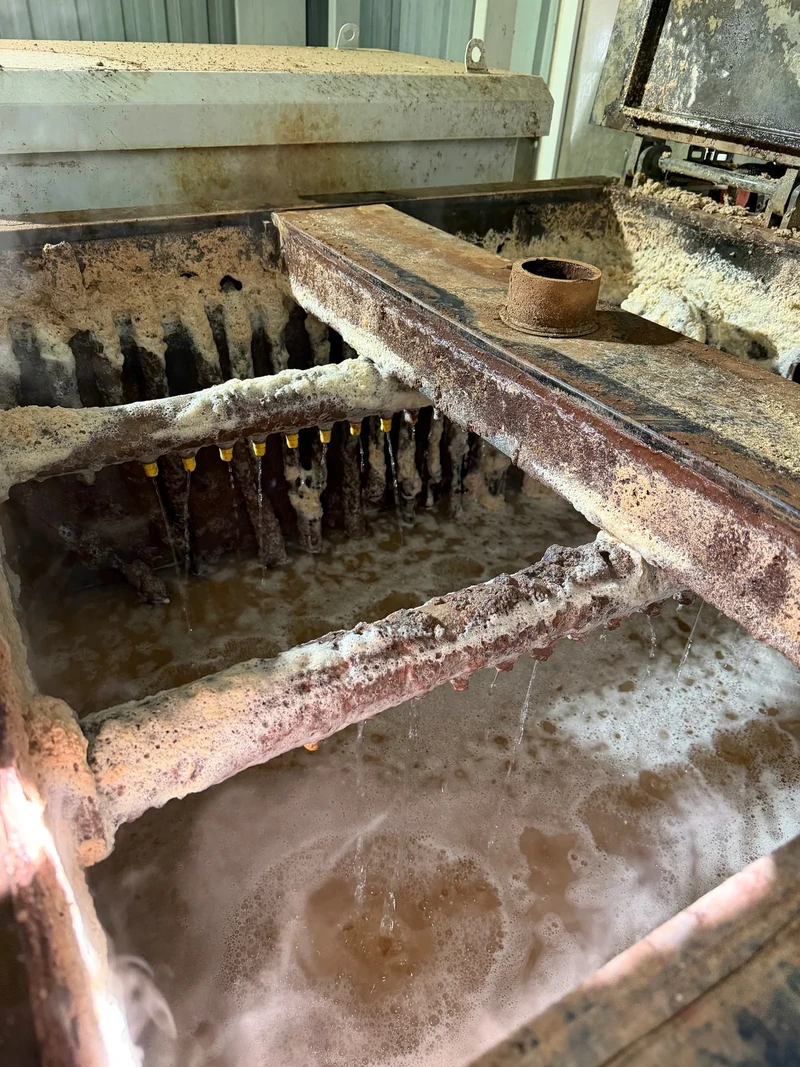 Wastewater equipment photographed at the overseas customer’s wood-processing plant