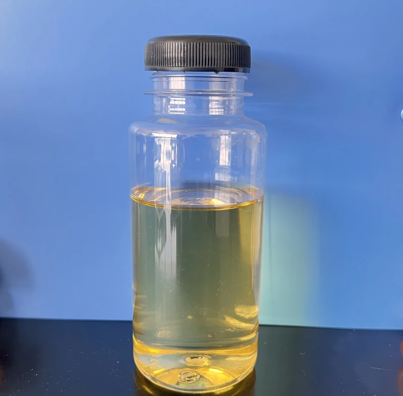 Drinking-water-grade liquid PAC sample in a clear bottle